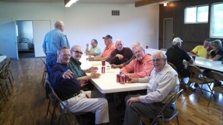 Friends having a drink and a laugh